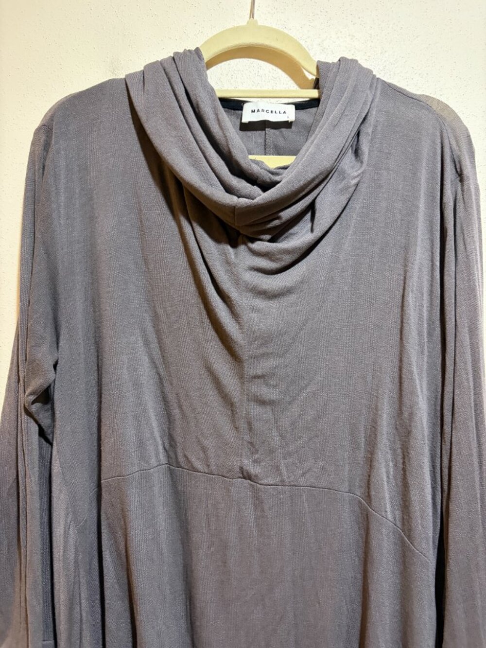 Marcella Oslo Tunic Sheer European Jersey Hooded Tunic Anthracite Long Sleeve - Picture 4 of 16